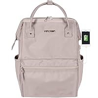 KROSER Laptop Backpack 15.6 inch Work Laptop Backpack for Women with USB Port Water Repellent for Travel/Business/College/Women/Men Dusty Pink
