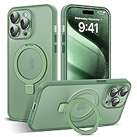 Designed for iPhone 14 Pro Case with Magnetic Invisible Ring Stand[Military Drop&Full Camera Lens Protection][Compatible with MagSafe]Shockproof Matte Translucent Slim Phone Cases 6.1