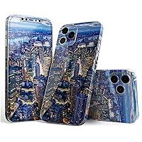 Full Body Skin Decal Wrap Kit Compatible with iPhone 15 Pro Max - Night Aerial NYC