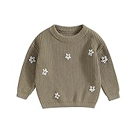 Karwuiio Toddler Baby Girl Boy Knit Sweater Round Neck Long Sleeve Pullover Sweatshirt Fall Winter Clothes