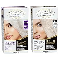 Il Salone Milano Yellow Remover + Plex Rebuilder Permanent Hair Color Cream 12.11 Silver Platinum Hair Dye - Paraben, Paraffin, & Ehyl Alcoholn Free - Professional Salon, Premium Quality (6 Count/ea)