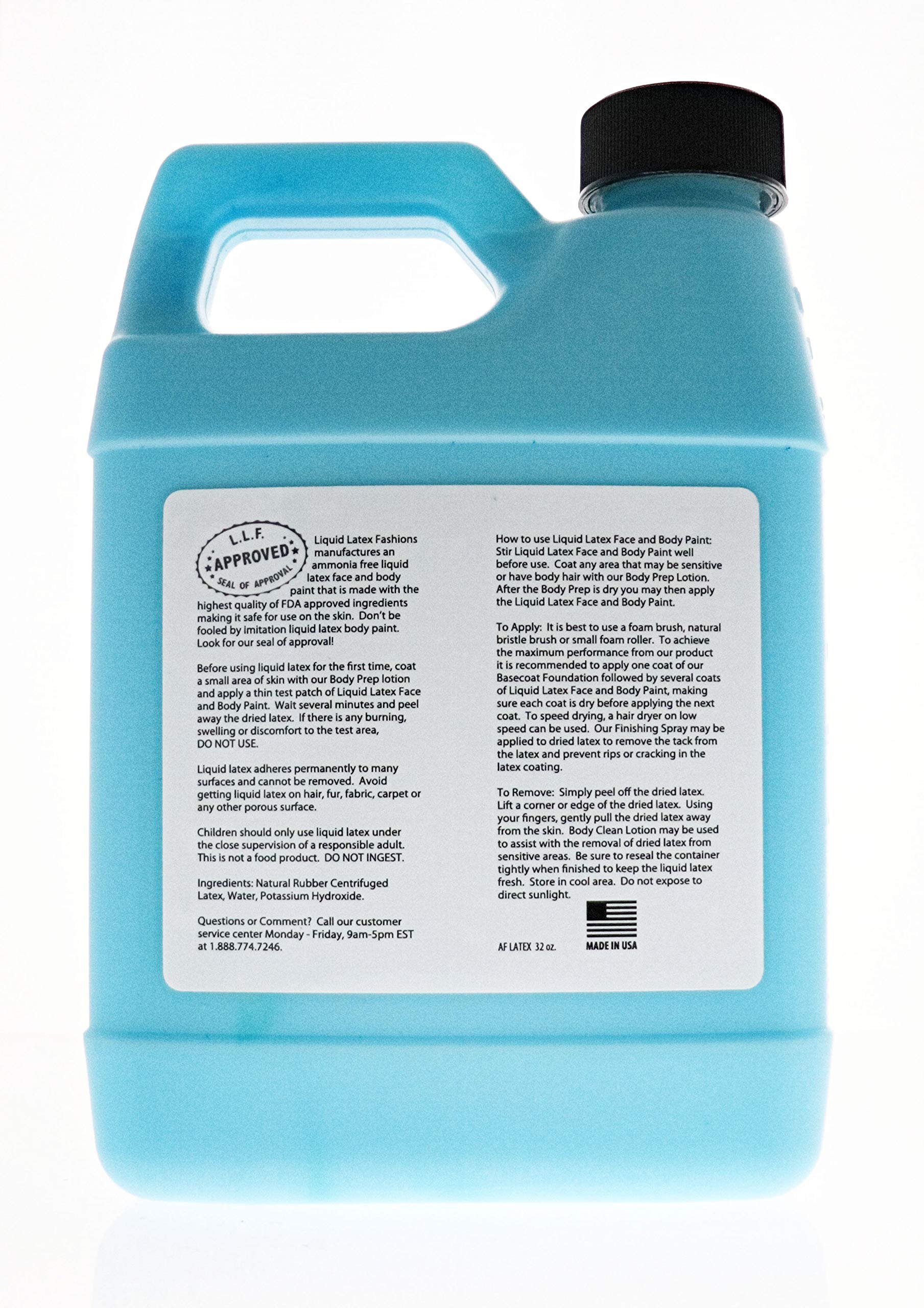 Liquid Latex Fashions Ammonia Free Liquid Latex Body Paint - 32oz Teal