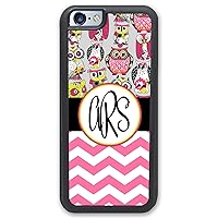 iPhone 6 6S Plus Case, Phone Case Compatible iPhone 6 6S Plus [5.5 inch] Pink Owls Chevrons Zig Zag Monogram Monogrammed Personalized I6P