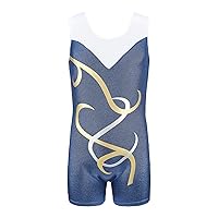 TiaoBug Gymnastics Leotards for Girls Shorts Biketards Unitard One-Piece Sparkly Dance Outfit Athletic Dancewear