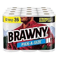 Brawny® Pick-A-Size® Paper Towels, 12 Triple Rolls = 36 Regular Rolls
