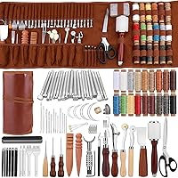 LuckyHigh 65pcs DIY Leather Stamping Tools Leather Craft Hand Tools Kit with 37pcs Letter and Number Stamp Set, 20pcs Stamping Punch Set, Carving