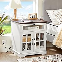 NONGSHIM Farmhouse End Table with Drawer, 24