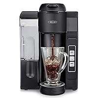 BELLA Single Serve Coffee Maker, Dual Brew, K-cup Compatible - Ground Coffee Brewer with Removable Water Tank & Adjustable Drip Tray, Perfect for Travel Mug
