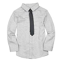 Deux par Deux Boys' Gray Shirt with Tie Maestro!, Sizes 18M-12