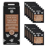 APIVITA Express Beauty Face Mask, Vitamin C, Shea Butter & Hyaluronic Acid - Instant Radiance, Smoothing and Vibrancy for All Skin Types - 12 Packettes x 0.27 Fl Oz