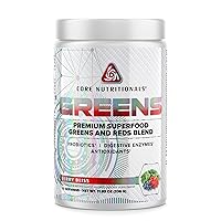 Core Nutritionals Greens Platinum Premium Superfood Greens and Reds Blend, Supports Digestion and Gut Health, 5 Billion CFU Probiotic,30 Servings (Berry)
