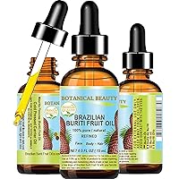 Brazilian BURITI FRUIT OIL 100% Pure Natural Refined Cold Pressed Carrier Oil Undiluted 0.5 fl.oz- 15 ml for Face, Skin, Body, Hair, Nails by Botanical Beauty