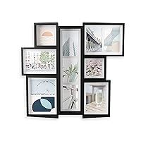 Umbra Edge Multi Wall Display – Collage Frame for Family Photos, Holiday Pictures and Prints, W53×D58×H6cm, Black