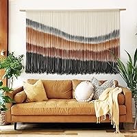 Flber Macrame Wall Hanging Macrame Wall Decor Large-Scale Tie-Dye Tapestry Living Home Room Wall Decor 59
