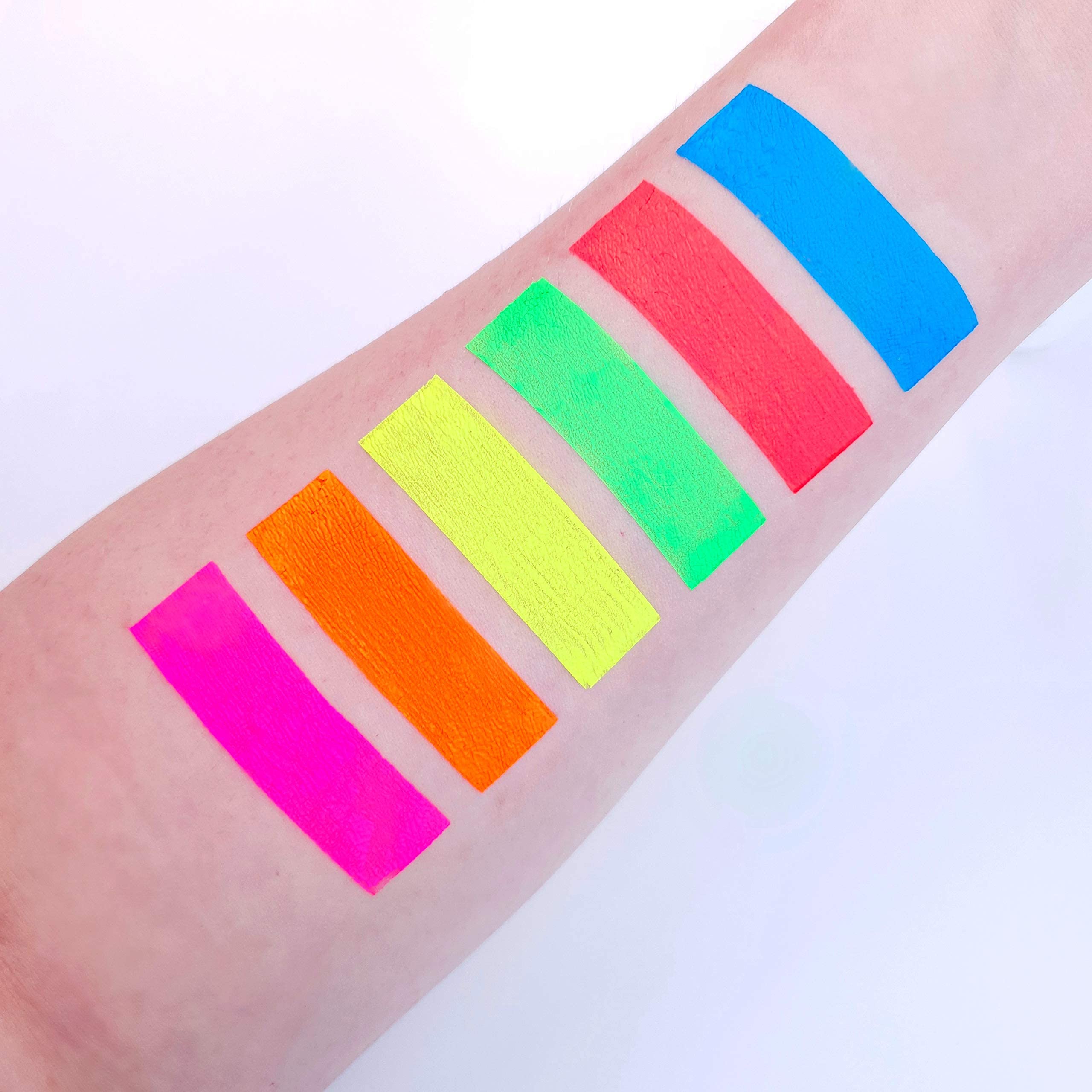 UV Glow Blacklight Face and Body Paint - Neon Fluorescent (0.34oz (Pack of 6))