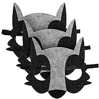 BESTOYARD 3pcs cosplay props party supplies Party Performance Wolf Mask fox mask clothing Wolf Mask Cosplay Wolf Animal Masquerade Mask decorate makeup animal makeup costume props