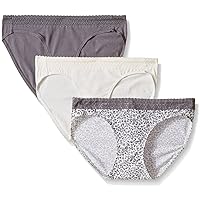 Hanes Womens 3-Pack Cotton Stretch With Lace Bikini Panties