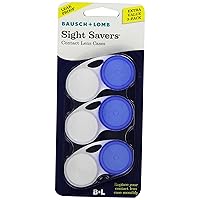 Sight Savers Contact Lens Case by Bausch & Lomb, Compact, Durable, Leak Proof, Pack of 3