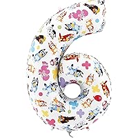 Toyland® 26 Inch Bluey & Bingo Number Foil Balloon - Kids Party Balloons - Number 1-6 Available