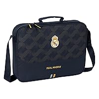 Real Madrid 2nd Team 23/24 – Extra School Wallet, Pencil Case, Shoulder Bag, Comfortable and Versatile, Quality and Resistance, 38 x 6 x 28 cm, Navy Blue, navy, Estándar, Casual, Navy, Estándar,