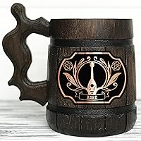 Bard Class Beer Mug 17oz Dungeons and Dragons Party Gift for dnd Lovers Wooden Beer Mug Personalized D&D Beer Stein Anniversary Christmas Birthday Gifts For Gamer. Gift for Men Beer Tankard K925