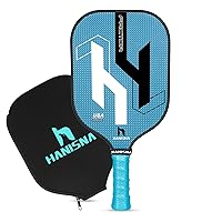 Pickleball Paddle, Carbon Fiber Graphite Pickleball Paddles with Enhance PP Honeycomb Core, Ultra Cushion Pickleball Rackets Grip, Lightweight, Grit Face, Gift Box & Paddle Cover