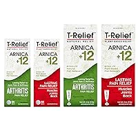 T-Relief Arnica +12 Natural Arthritis Pain Relief 100ct Tablets, Natural Pain Relief 100ct Tablets, Arthritis Pain Relief 2oz Cream and Natural Pain Relief 2oz Cream Bundle