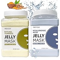 2 Jar Jelly Mask Powder, Turmeric & Hyaluronic Acid Hydrating Smooth Jelly Mask for Facial Professional