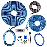 Skar Audio 4 Gauge Amplifier Wiring Kit - Blue, Copper Clad Aluminum, SKAR4ANL-CCA