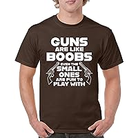 Guns are Like Boobs T-Shirt 2nd Amendment 2A Second Guns Right to Bear Arms Veteran Don't Tread on Me Men's Tee