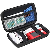 Canboc Diabetic Supplies Case, Carrying Organizer for Glucose Meter, Lancing Device, Blood Sugar Test Strips, Lancets, Insulin Pens, Alcohol Wipe and Other Diabetes Care Accessories, Black