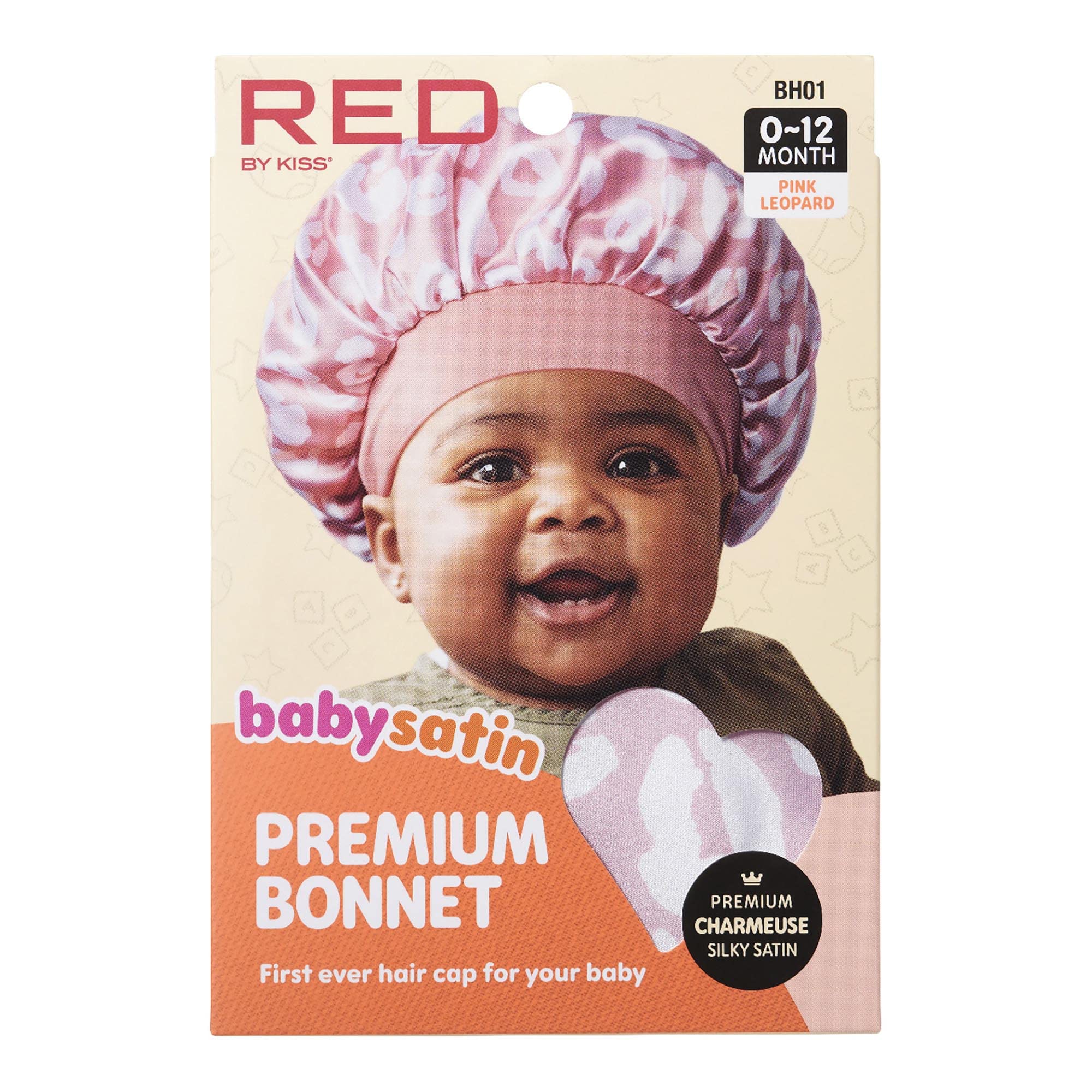 Red by Kiss Baby Satin Bonnet Sleep Caps Hair Wraps Hair Bonnet (Pink Leopard)