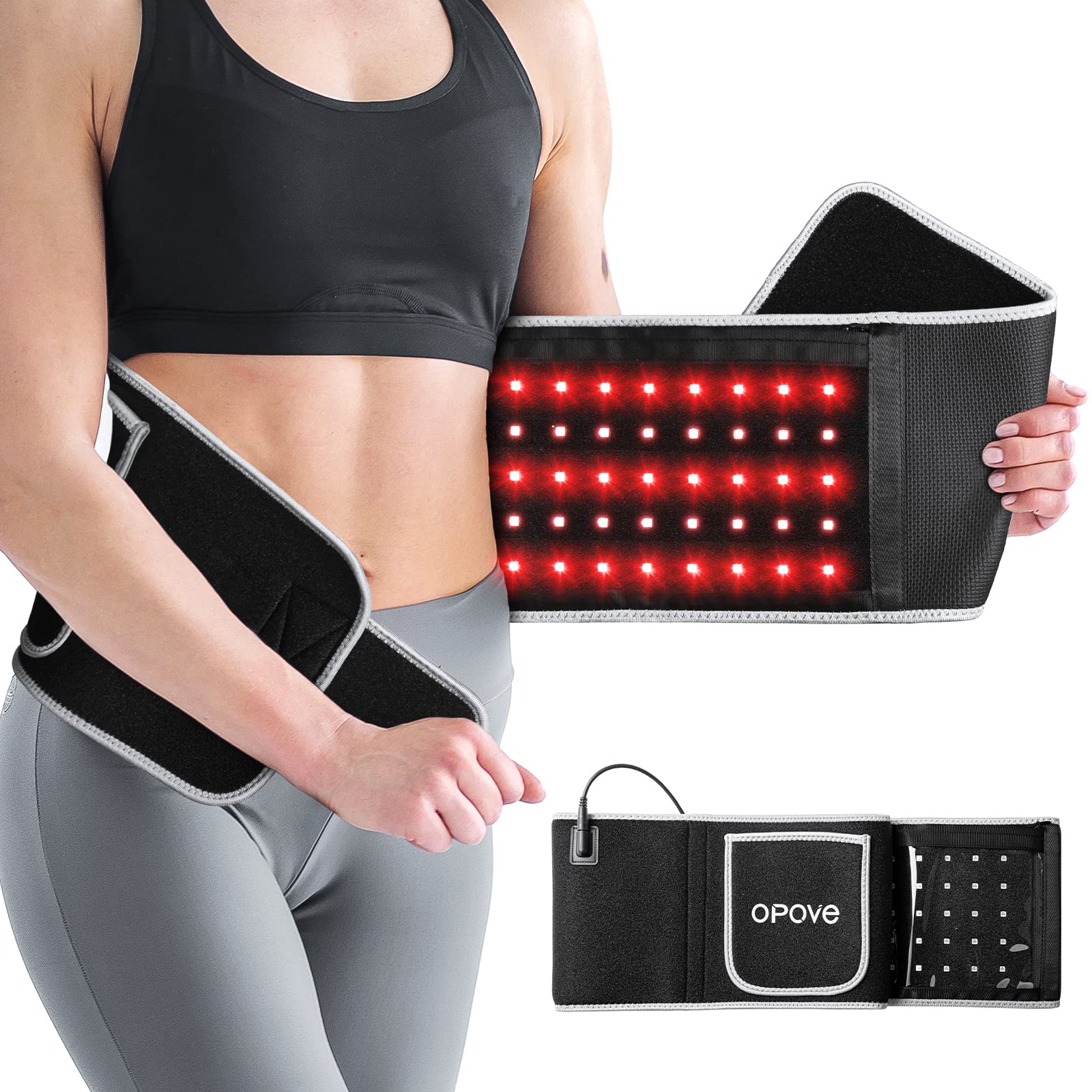Opove Red Light Therapy Belt Near-Infrared Light Therapy for Tissue Repair, Resolve Inflammation, Relieve Joint & Back Pain, Wearable Flexible Portable Lipo Wrap for Body, 660nm & 850nm Wavelengths,R1