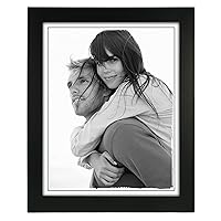 Malden 8x10 Picture Frame - Wide Real Wood Molding, Real Glass - Black