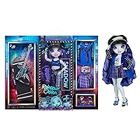 Vision and Neon Shadow-Uma Vanhoose (Neon Blue) Posable Fashion Doll. 2 Designer Outfits to Mix & Match, Rock Band Accessories Playset, Great Toy Gift for Kids 6-12 Years & Collector