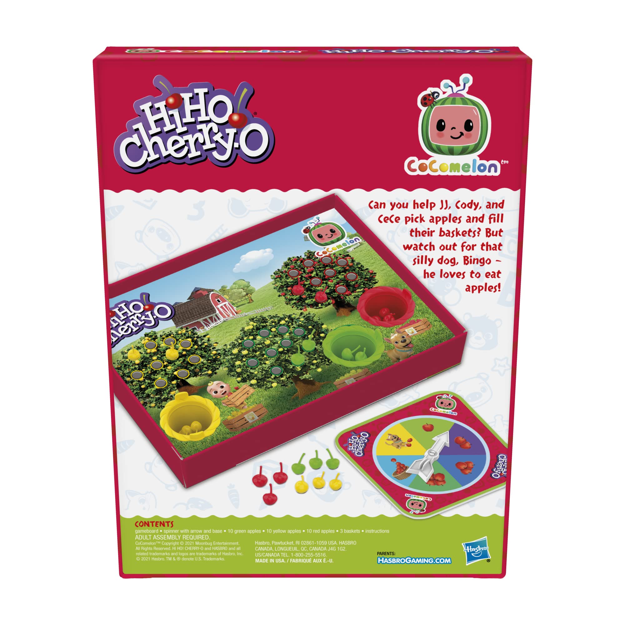 Hi Ho Cherry-O: CoComelon Edition Board Game, Counting, Numbers, and Matching Game for Preschoolers, Kids Ages 3 and Up, for 2-3 Players (Amazon Exclusive)