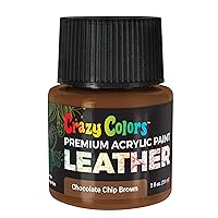 Chocolate Chip Brown Premium Acrylic Leather and Shoe Paint, 2 oz Bottle - Flexible, Crack, Scratch, Peel Resistant - Artist Create Custom Sneakers, Jackets, Bags, Purses, Furniture