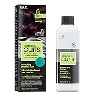 All About Curls 3V Twisted Plum (Medium Brown - Violet-Red Undertone) Permanent Hair Color (Prep + Protect Serum & Hair Dye for Curly Hair) - 100% Grey Coverage, Nourished & Radiant Curls