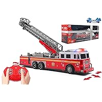 Remote Control Fire Truck for Boys - Battery Powered Firetruck Toy Remote Controlled - RC Fire Engine Truck with Lights and Sirens - Fire Engine Toy