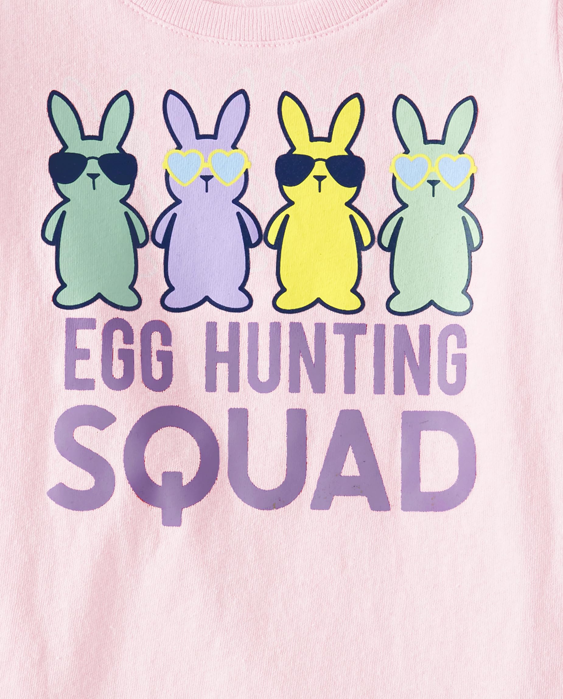 The Children's Place baby girls Egg Hunting Squad Graphic Short Sleeve Tee