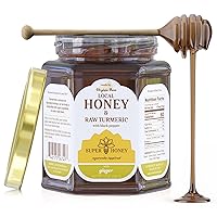 Super Honey - Virginia Honey - Turmeric Honey with Ginger and Black Pepper - Honey for Tea - Ayurveda Inspired Pure Raw Honey - 12oz. Jar
