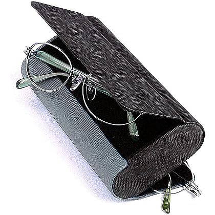 Double Glasses Case Aluminum Hard Shell Black For Men, Women | For Reading glasses and sunglasses etc.