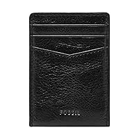 Fossil Men's Leather Minimalist Magnetic Card Case with Money Clip Front Pocket Wallet for Men