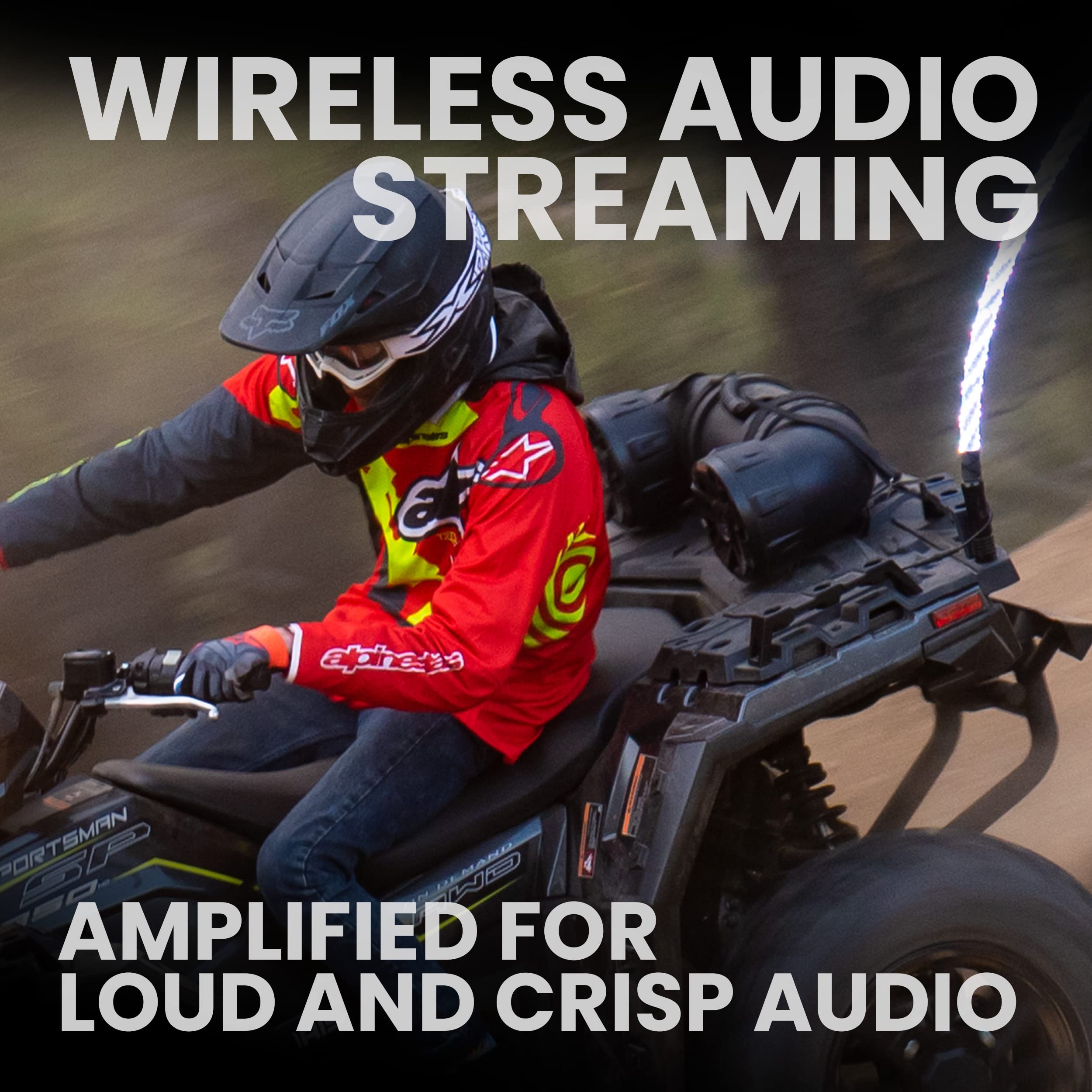 BOSS Audio Systems ATV65BRGB ATV UTV Weatherproof Sound System - 6.5 Inch Speakers, 1 Inch Tweeters, Full Range Audio, Built-in Amplifier, Bluetooth, Multi-Color Illumination, Hook Up To Stereo