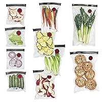 Fresh & Save Set 10-pc Vacuum Sealer Bags for Food, Reusable Sous Vide Bags, Reusable Food Storage Bags for Meal Prep, Reusable Snack Bags, Dishwasher Safe, Assorted, Clear