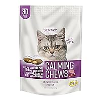 Sentry Calming Chews for Cats, Calming Aid Helps to Manage Stress & Anxiety, With Pheromones That May Help Curb Destructive Behavior & Separation Anxiety, Calming Health Supplement for Cats, 4 oz.