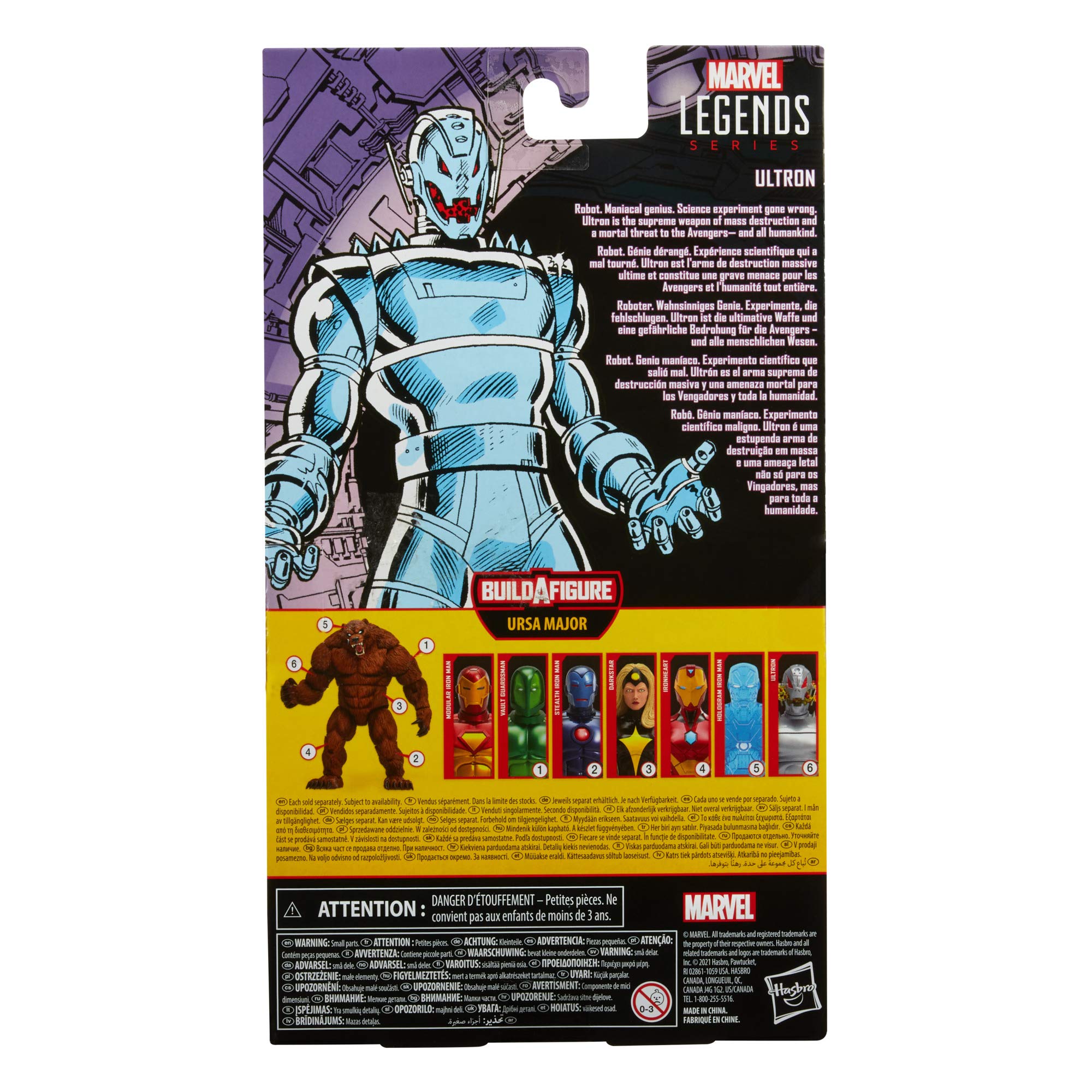 Marvel Hasbro Legends Series 6-inch Ultron Action Figure Toy, Premium Design and Articulation, Includes 5 Accessories and Build-A-Figure Part