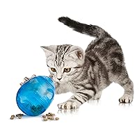 PetSafe Cat Egg-Cersizer Interactive Toy and Meal Dispenser, Use with Food or Treats - PTY00-13747,Blues & Purples