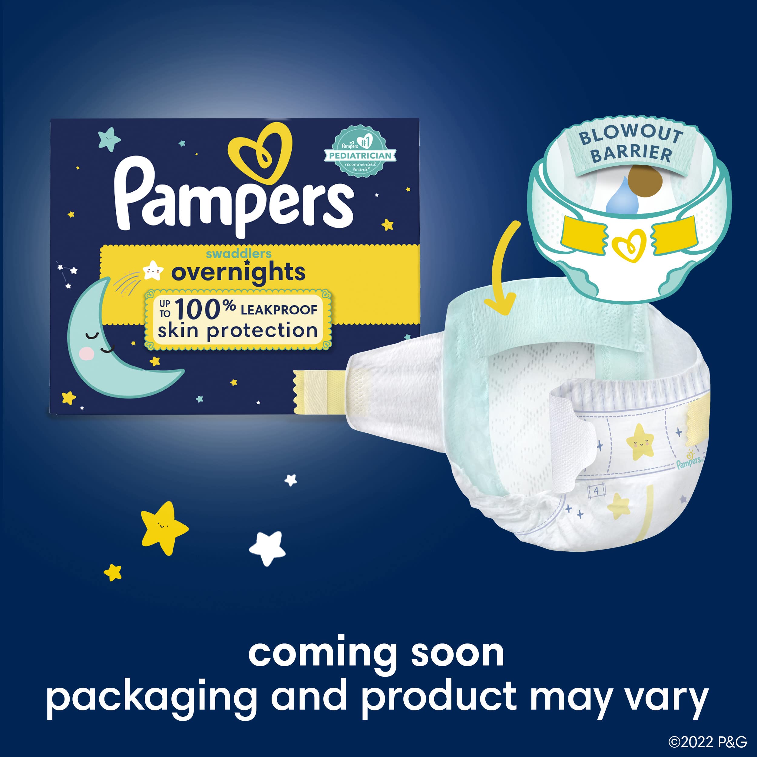 Diapers Size 6, 72 Count - Pampers Swaddlers Overnights Disposable Baby Diapers, Enormous Pack (Packaging & Prints May Vary)