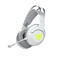 ROCCAT Elo 7.1 Air PC Wireless Gaming Headset, Surround Sound Headphones with Detachable Noise Cancelling Microphone, 50mm Drivers, 24 Hr Battery Life, RGB Lighting, White